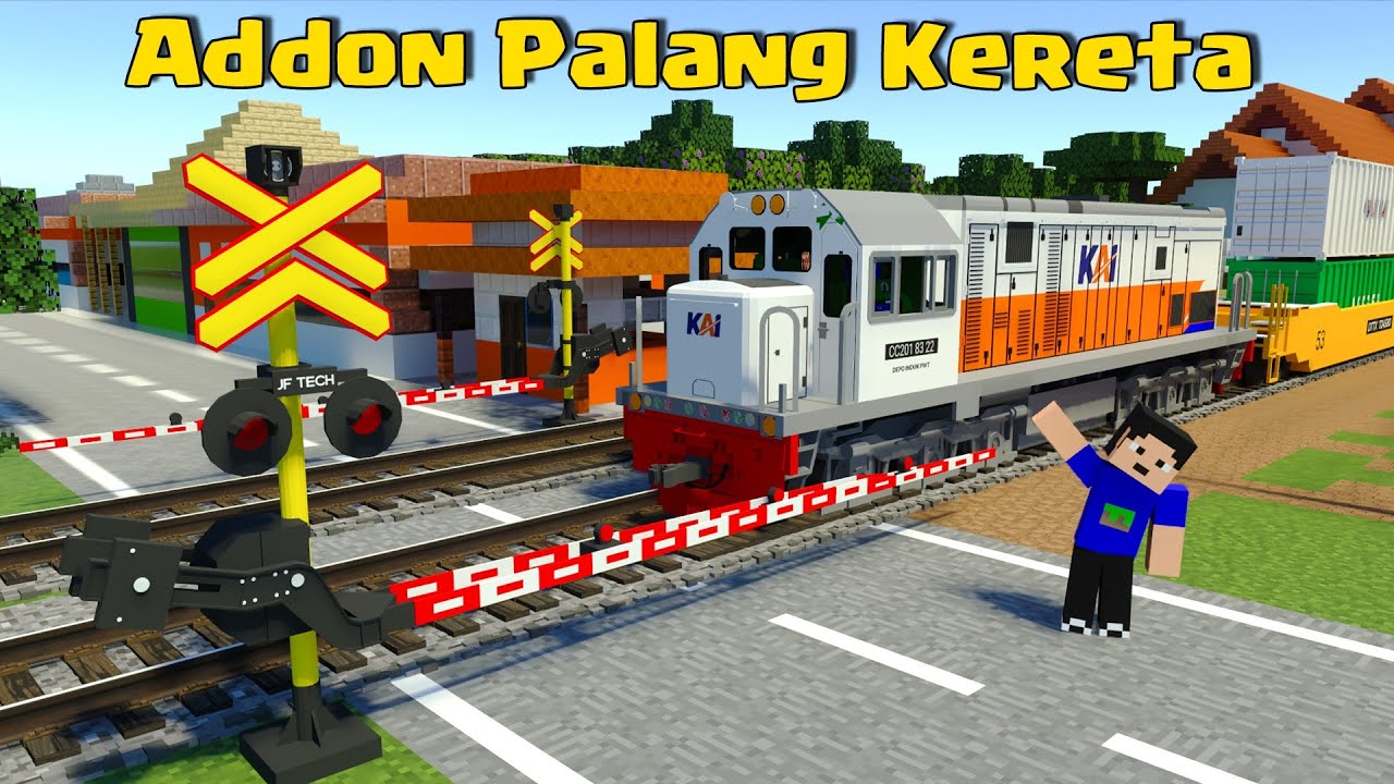 ADDON PALANG DAN LAMPU RAMBU KERETA API DI MCPE