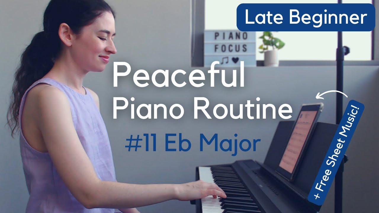 Peaceful Piano Routine (E Flat Major Chord Patterns + Free Sheet Music)