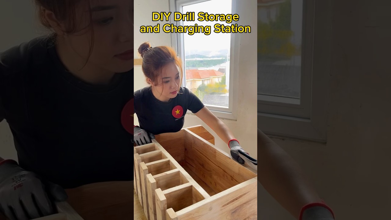 DIY Drill Storage and Charging Station #diy #jungdiy #tools #wood #drill  #woodworking #workshop