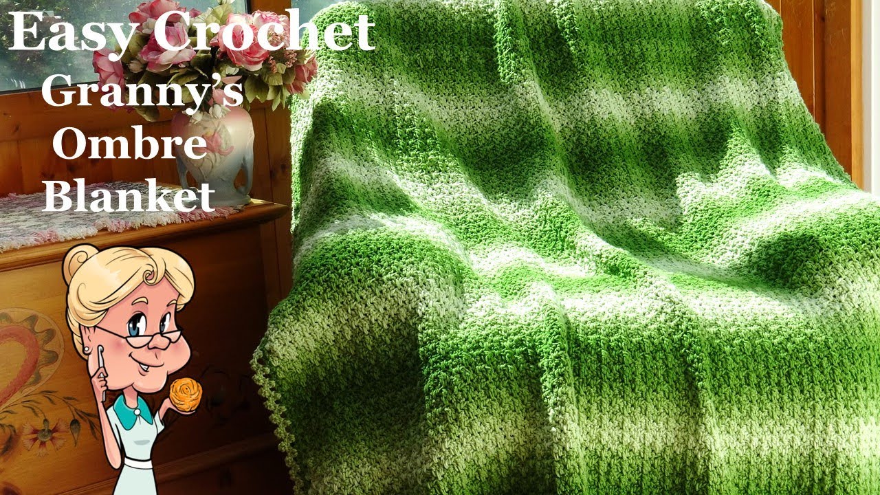 EASY CROCHET  Granny's Ombre Afghan / Blanket   Crochet Tutorial
