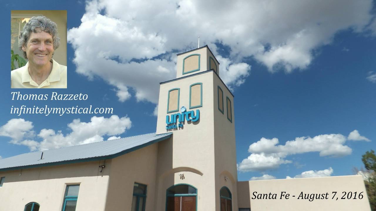 Thomas Razzeto speaking at the Unity Church in Santa Fe Aug 7, 2016