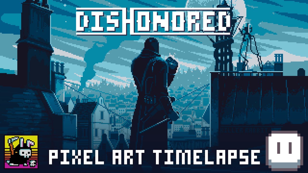 I pixelized Corvo - (Dishonored Pixel Art Timelapse)