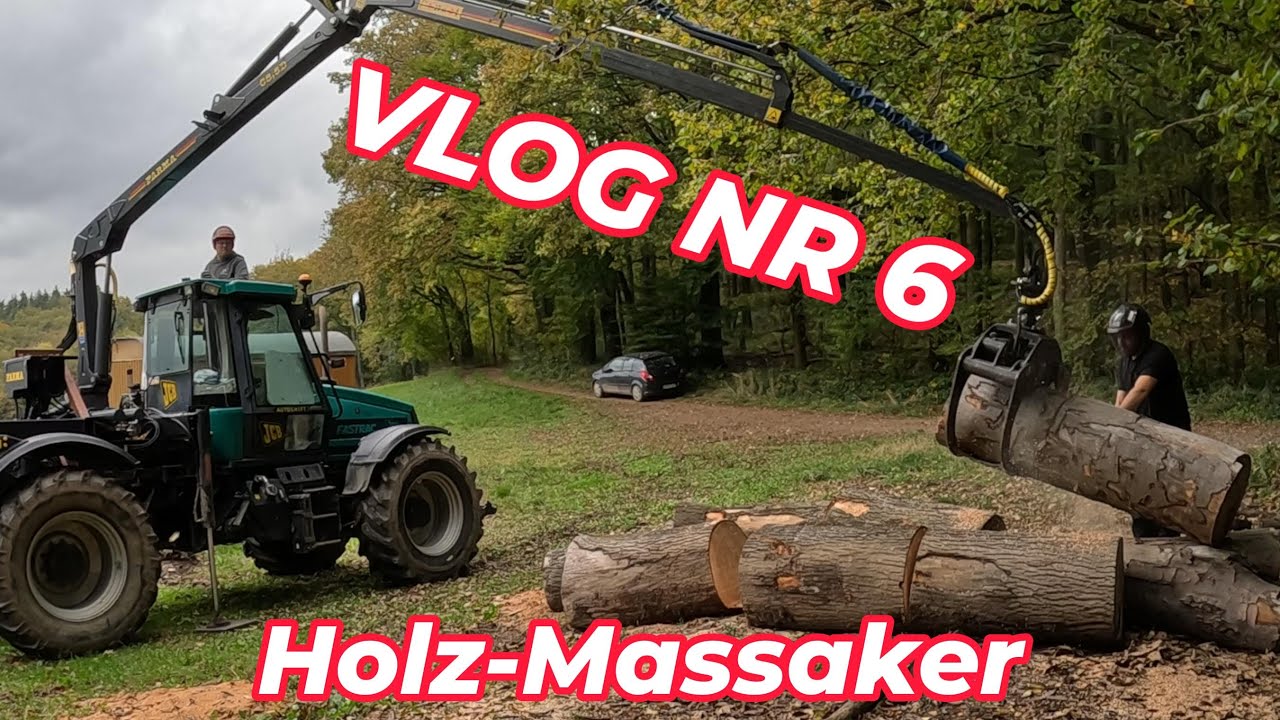 VlOG Nr. 6 Riesige Stämme am Kran und mein Posch Splittmaster 30t am Limit – Das Chaos beginnt