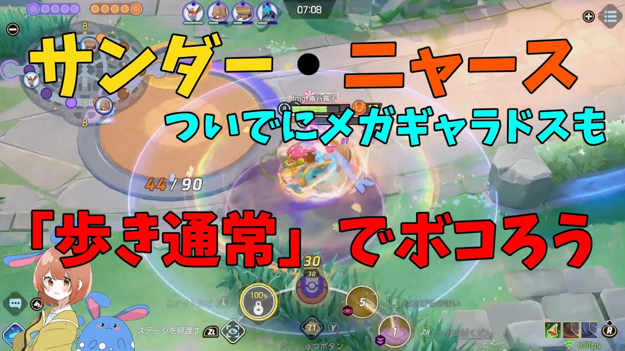 サンダーやニャース対面の戦い方をフシギバナで徹底解説！の巻【ポケモンユナイト】【詳細解説1101】