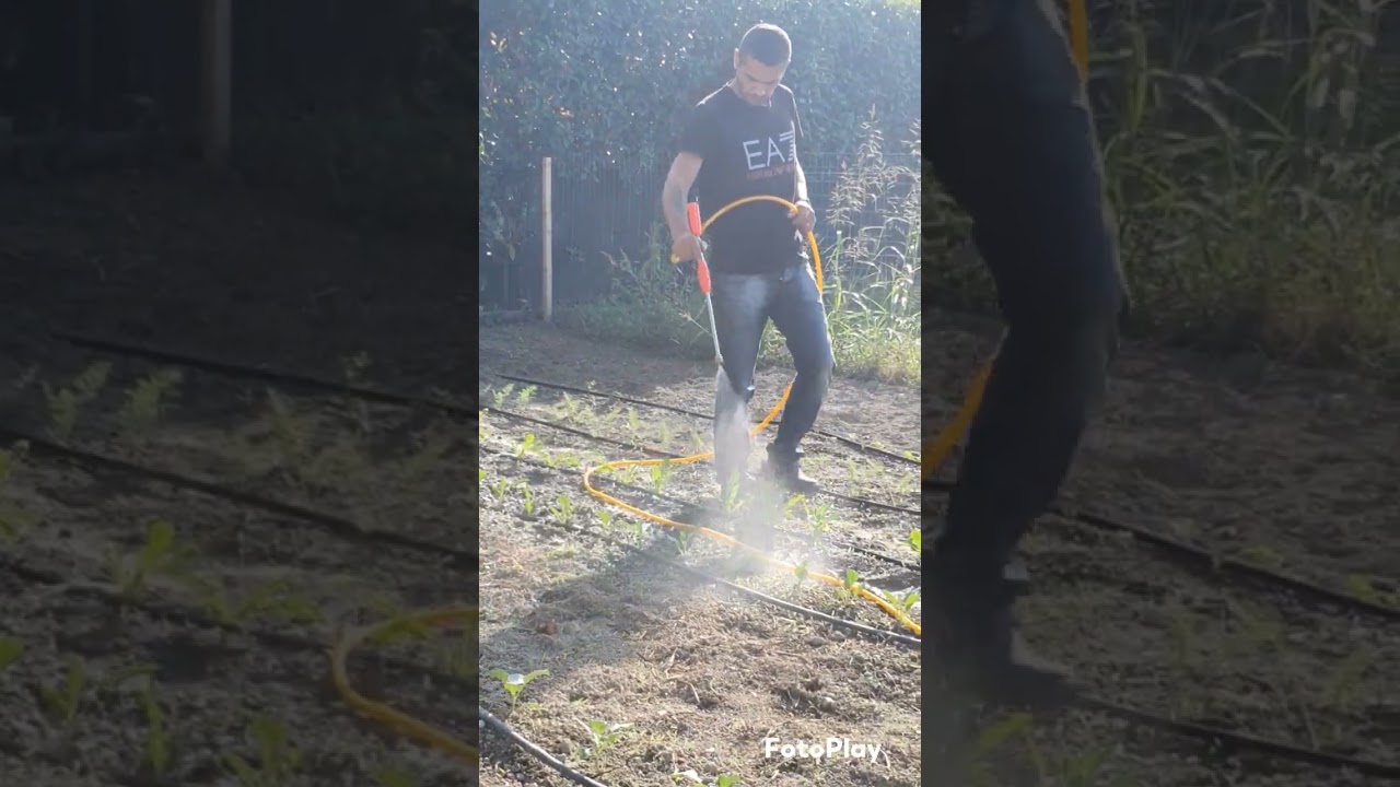 Prova in campo con motopompa irroratrice geotech sp 320 2s carrellata