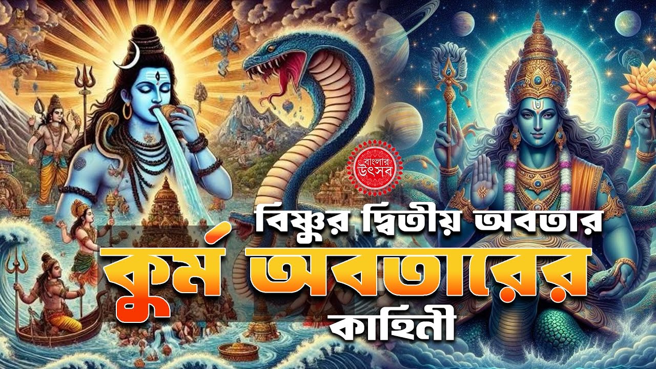 বিষ্ণুর কুর্ম অবতার | Lord Vishnu Kurma Avatar | Dashavatara | Hindu God Mythology Explained Video