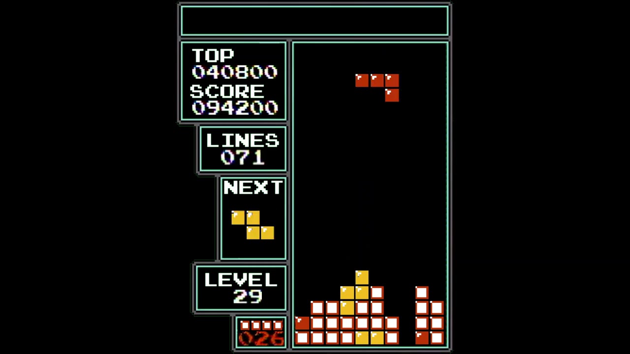NES Tetris - 136 Lines on Level 29 Start (Former World Record)