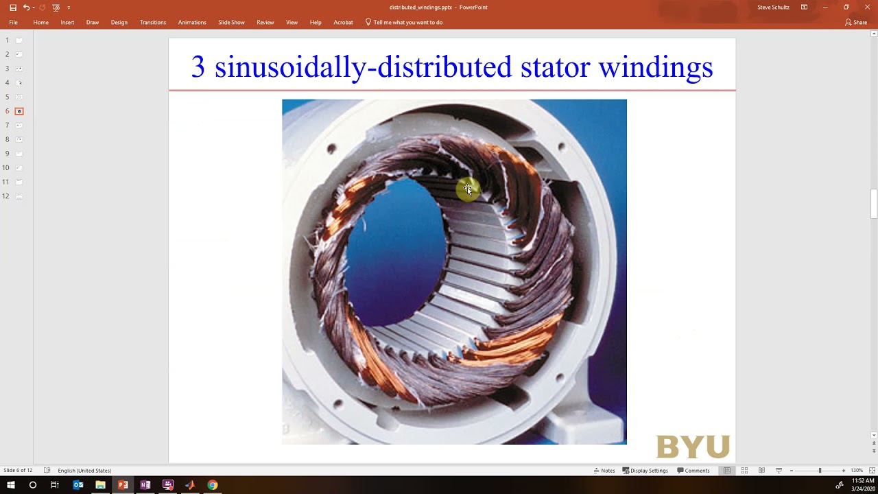Sinusoidal windings