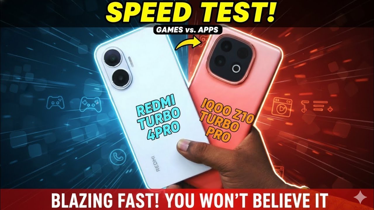 Iqoo Z10 Turbo Pro vs Redmi Turbo 4 Pro Speed Test Full
