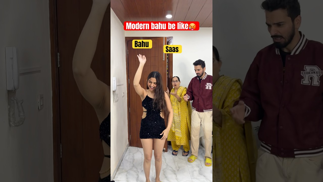 Modern bahu be like🥵 #youtubeshorts #shorts #ytshorts #couple #saasbahu #marriage #simrit