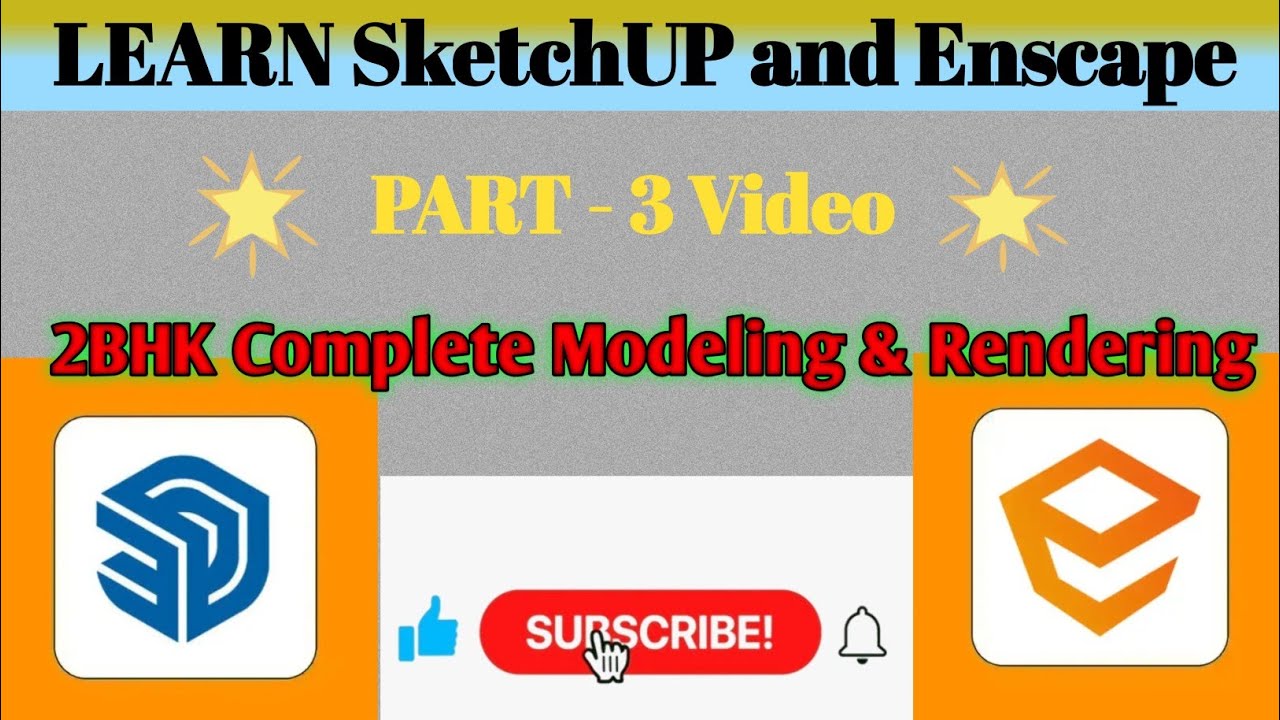 Complete 2Bhk Interior Project Using SketchUP & Enscape || Part 3