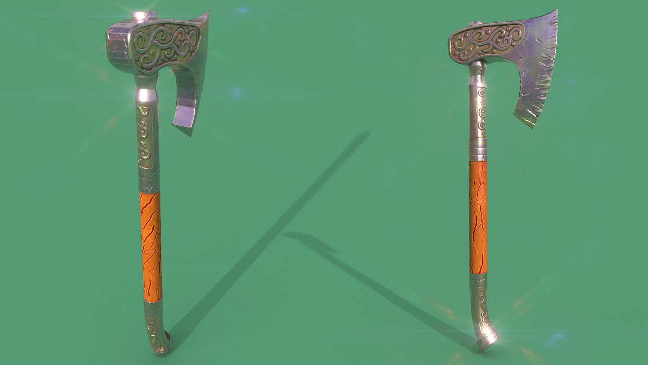 Stylized Axe - Playblast & Rendered Images | ZBrush | Substance Painter | Autodesk Maya