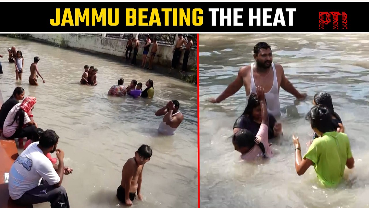 Jammu residents flock to canal for relief from scorching summer heat