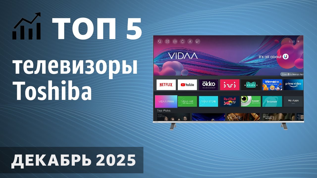 ТОП—5. Лучшие телевизоры Toshiba. Декабрь  2025 года. Рейтинг!