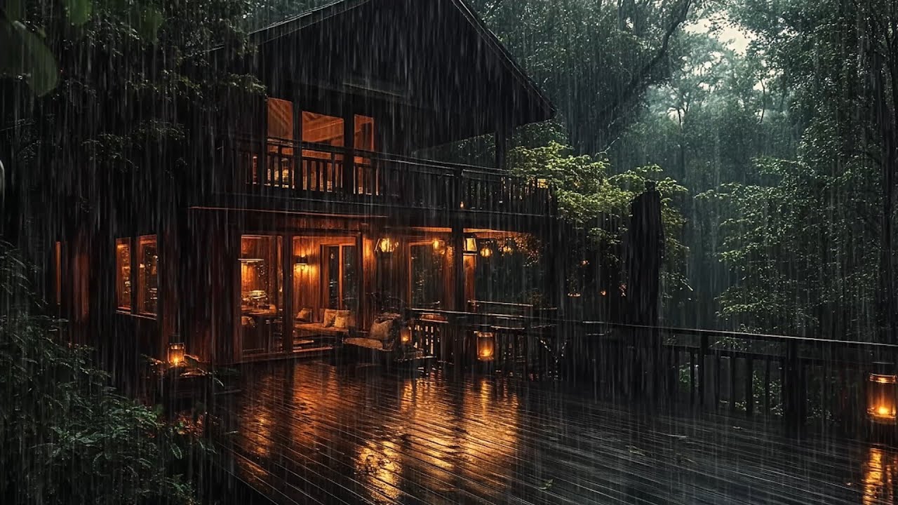 Gentle Forest Rain at a Cozy Cabin 🌲 | Peaceful Sounds for Deep Sleep