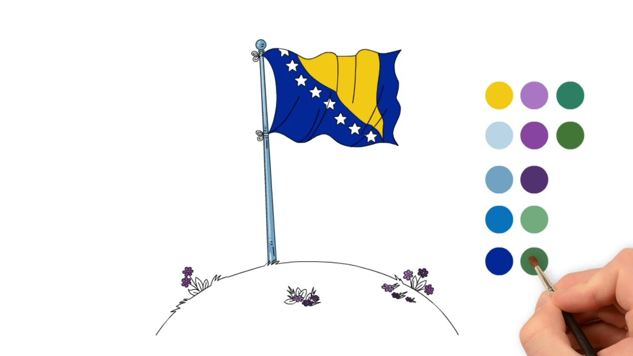 Zastava Bosne i Hercegovine - ABC Djeca - crtajmo zajedno!