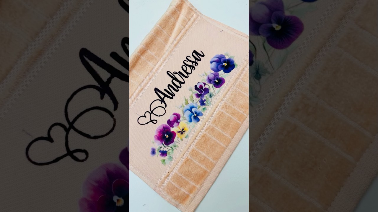 🎨✨ Toalha Personalizada com Transfer e Stencil &ndash; Passo a Passo Completo! #pinturaemtecido #diy