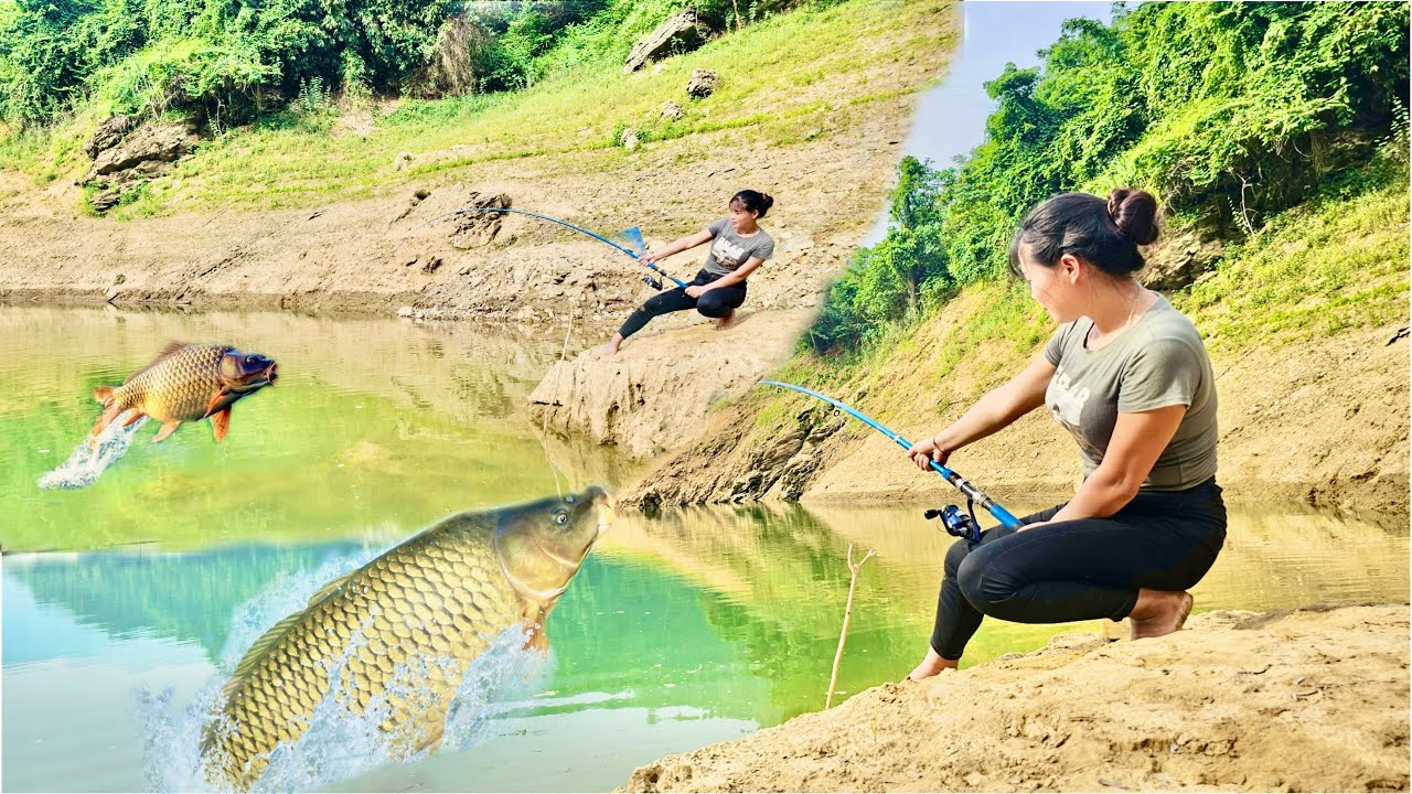 Experience a day of fishing on the lake with Luyen - conquer giant carp!