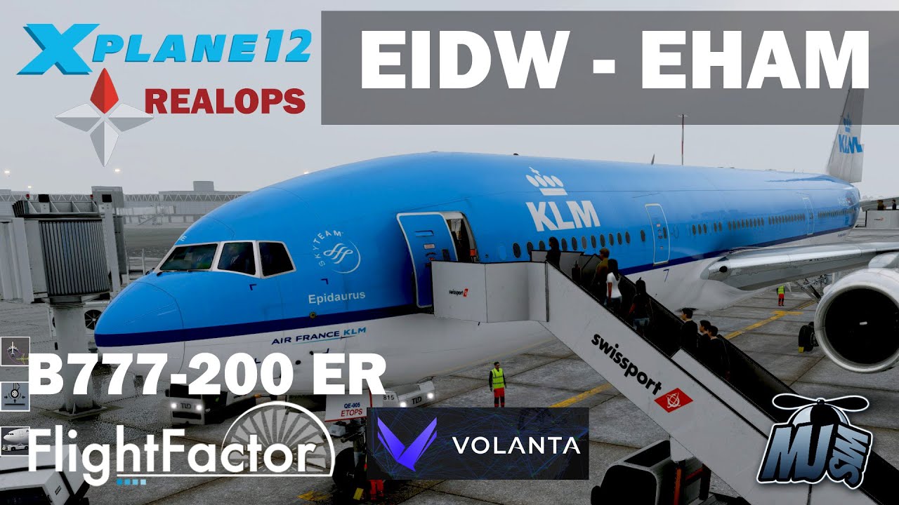Lecimy w symulatorze X-PLANE 12 z Dublina do Amsterdamu  | B777-200ER FlightFactor #xplane12
