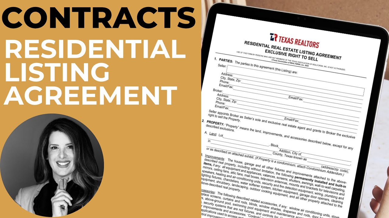 Residential Listing Agreement Exclusive Right To Sell... How to fill Texas Form