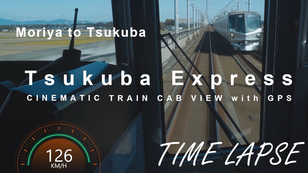 [Cab View] 130 km high speed Driving Tsukuba Express Rapid Train | cinematic time lapse | 4K
