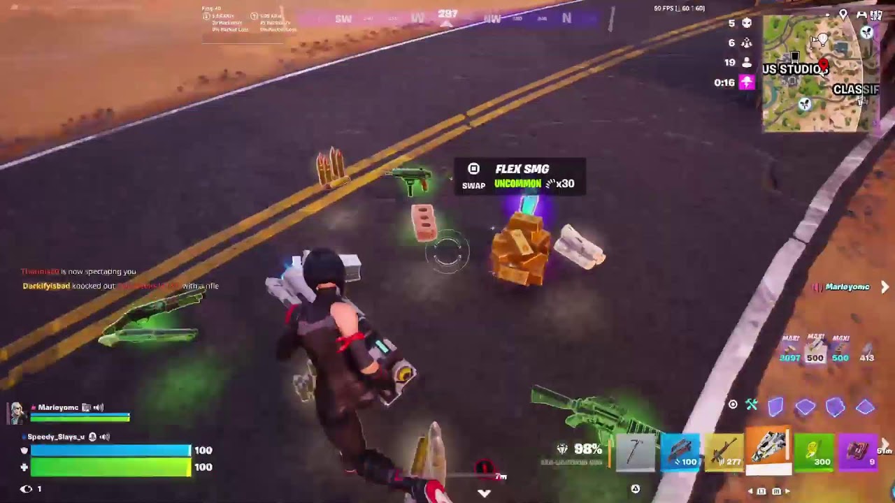 We live playing fortnite