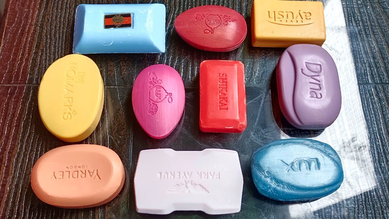 ASMR Soap Cutting Satisfying Relaxing Tickling Sounds Glitter Soap Carving Semi Dry Soap Crumble