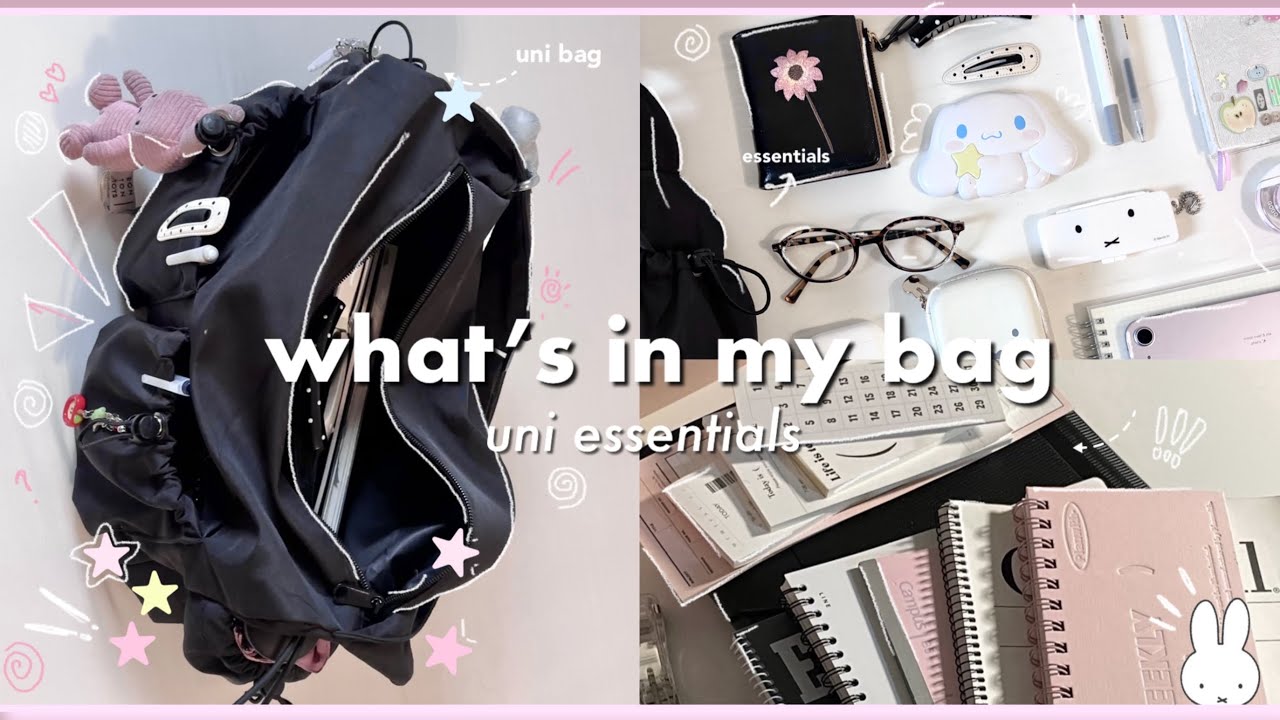 WHAT’S IN MY BAG 🍓📂— (realistic) uni essentials and make up hauls ୨୧,
༘⋆✿ ft. jolse 