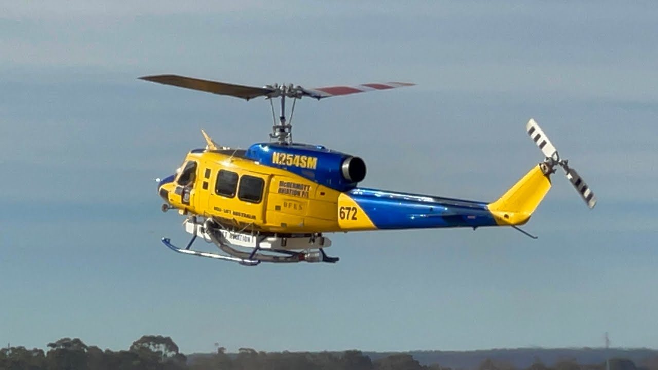 Helitak 672 Departing For a Test Flight at Busselton Airport.