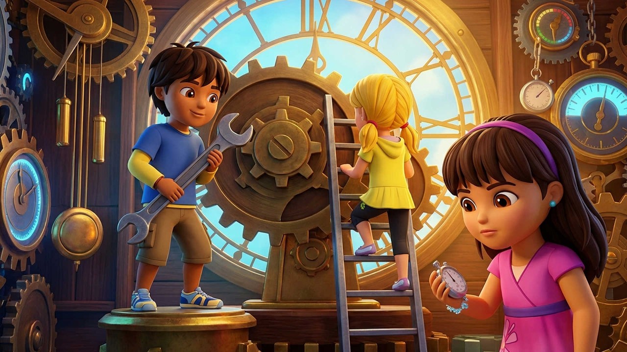 The Clock Fixing Mission🕰️⚙️| Working Together on the Gears | Dora and Friends Funny Animation