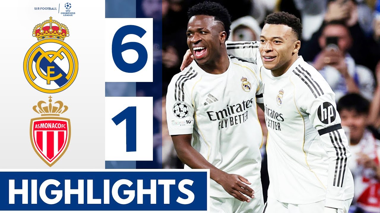 Real Madrid vs Monaco 6-1 - Highlights & All Goals - Mbappe & Vini JR & Bellingham Goals