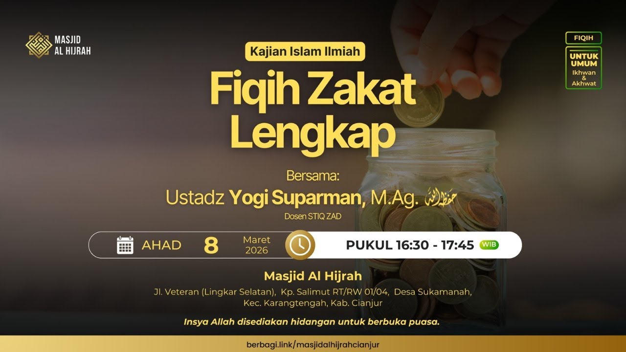 Kajian islam ilmiyah Fiqih zakat lengkap : Ust Yogi Suparman, M.Ag