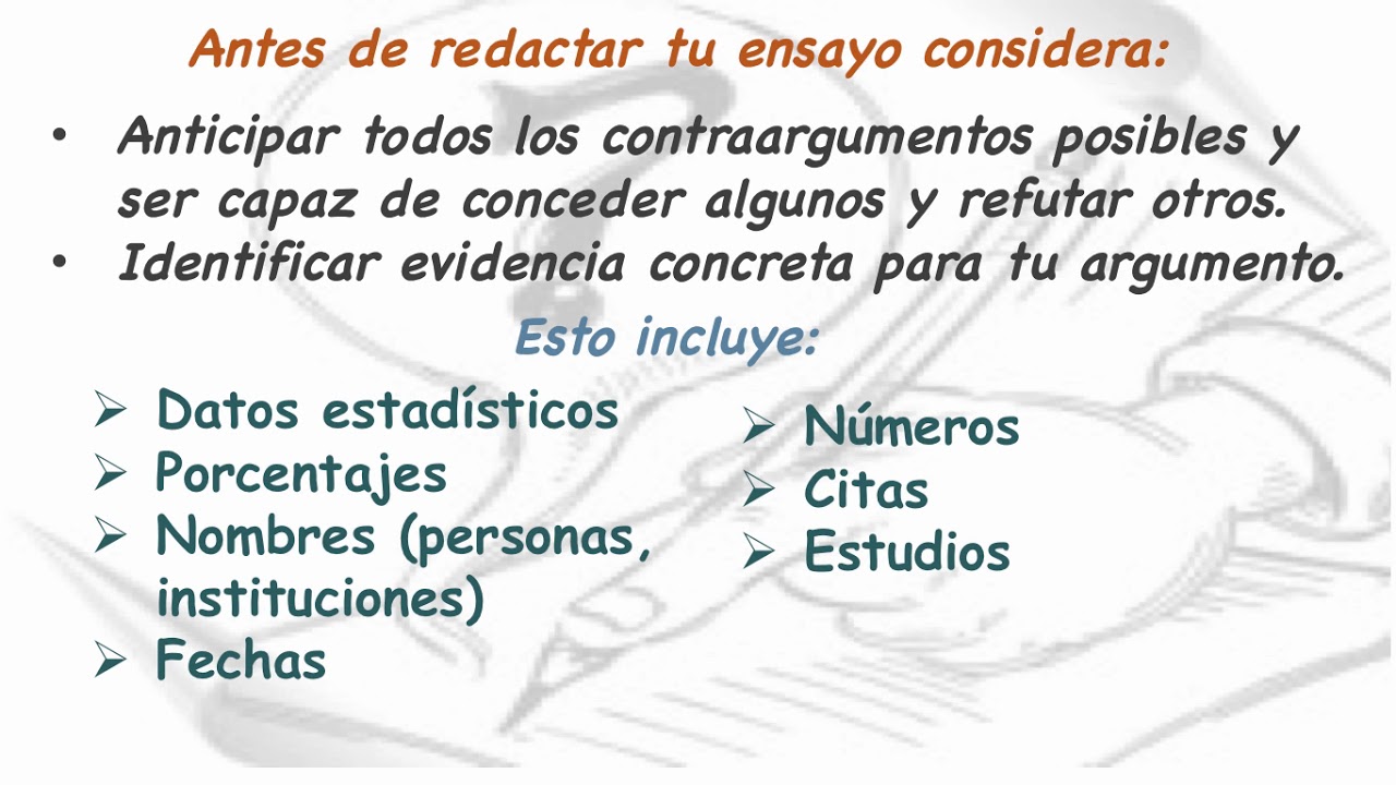 Pasos para escribir un ensayo argumentativo