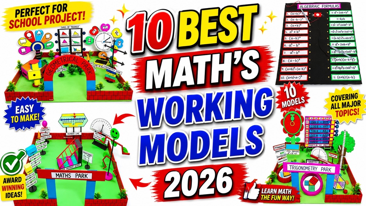 10 best maths working models | award winning projects for maths exhibition - diy - howtofunda