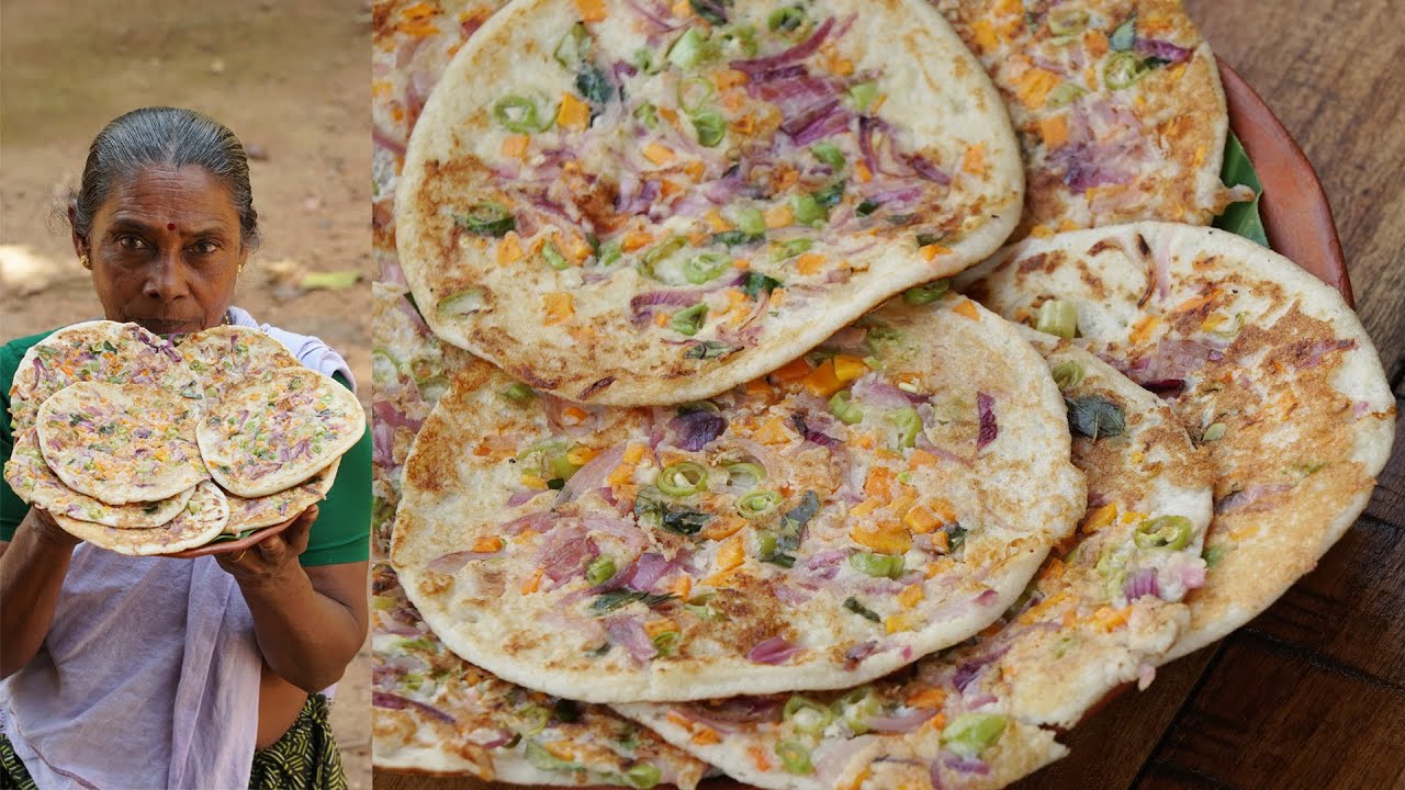 Kerala Style Mixed Vegetable Uttapam Recipe - Healthy Breakfast