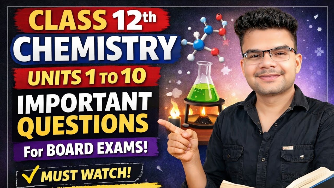 Unit Wise Important Questions For Board Exams | Class 12th | Chemistry | HBSE/CBSE/NIOS #important