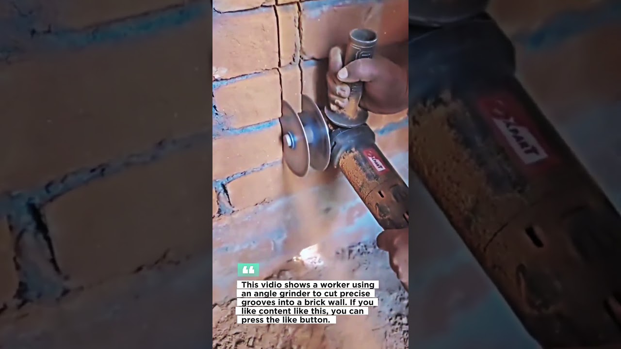 Brick Wall Cutting Technique &ndash; Precision Groove Cutting with Angle Grinder