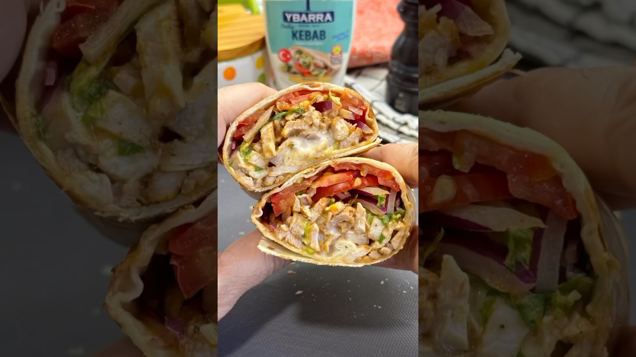 DURUM DE POLLO CASERO CON SALSA KEBAB!!🥙 Idea de cena f&aacute;cil y rica 😋 #youtubeshorts #shorts
