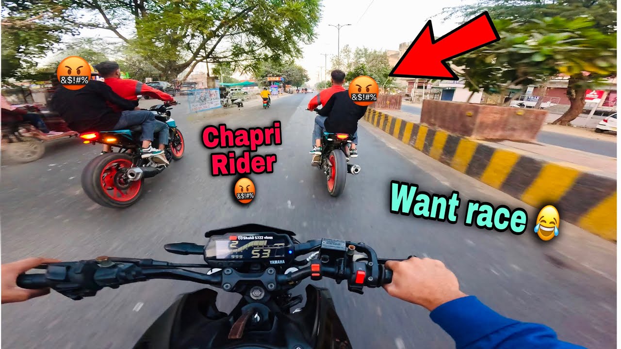 Chapri MT15 rider want to race 🤬 || crazy hyper ride on Yamaha MT15 🥵