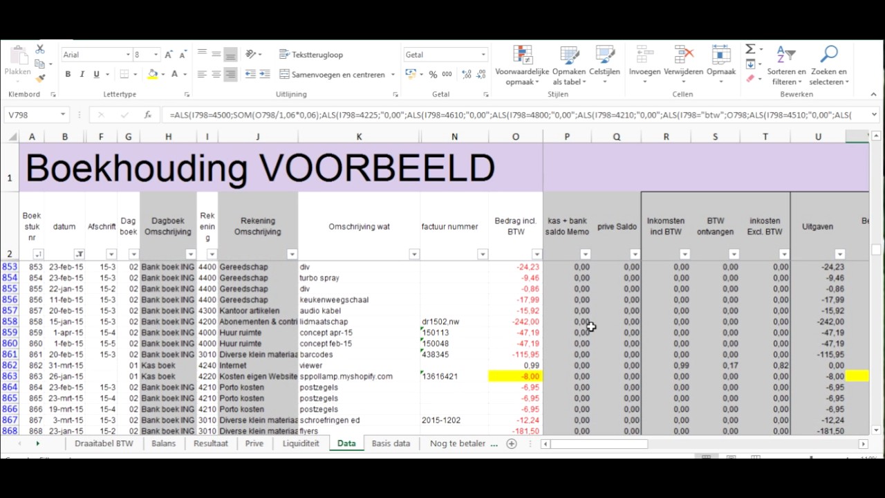 administratie in excel