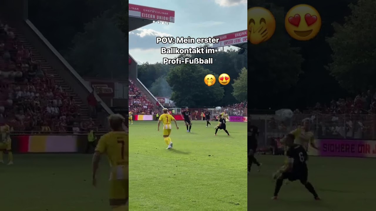Mein ERSTER Ballkontakt im Profi-Fu&szlig;ball🤩😂