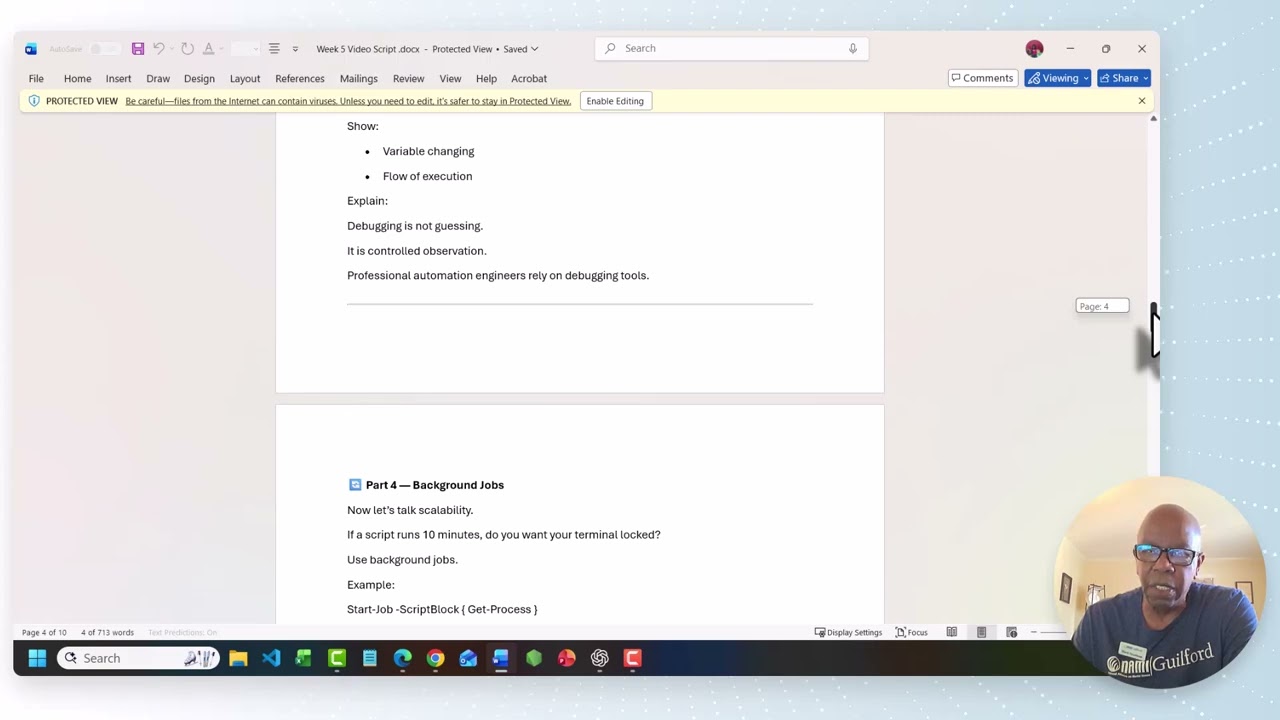 CS150 Scripting  Week 5 Lecture Video