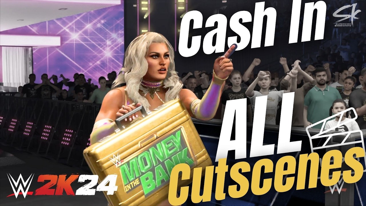 WWE 2k24 Universe Mode ALL Money in the Bank Cash In CutScenes (+Custom MITB)