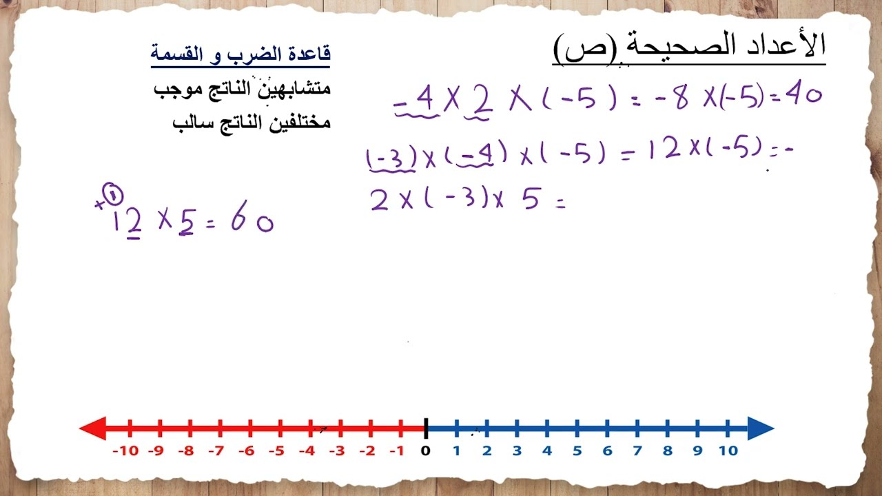 تأسيس رياضيات - ضرب و قسمة الأعداد الصحيحة