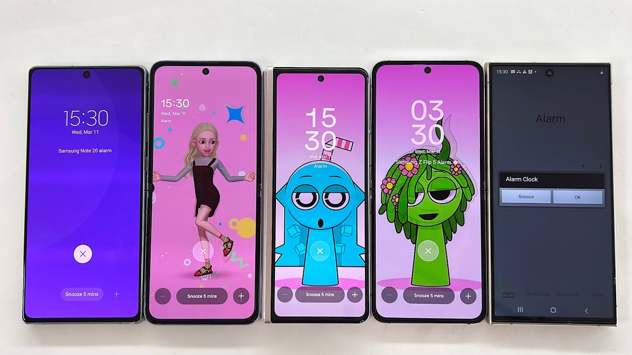 Alarm Clock + Timer Samsung Z Fold 3, Z Flip 3, Z Flip 5, S24 Ultra, Note 20