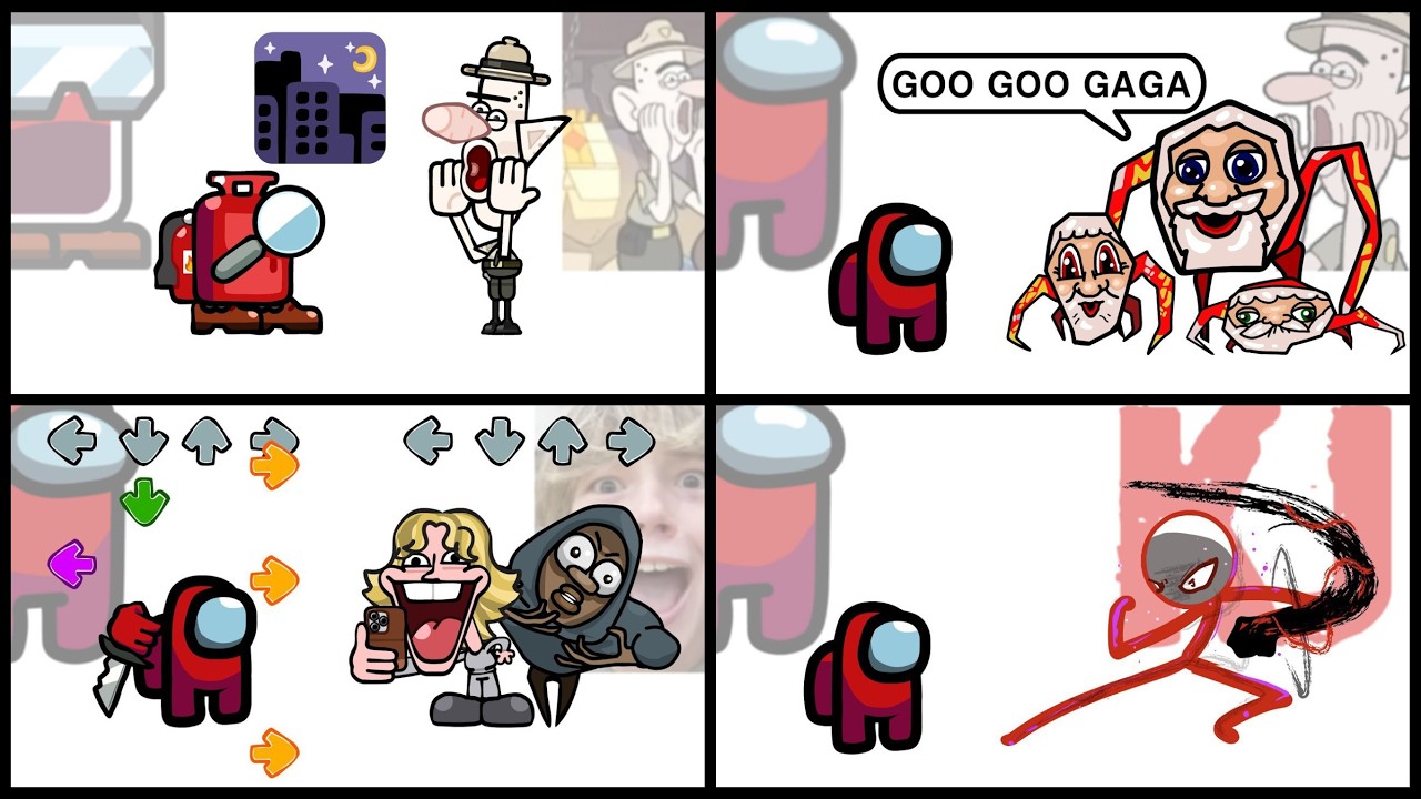 Mini Crewmate Kills Italian Brainrot Characters - Part 1-4 | Among Us