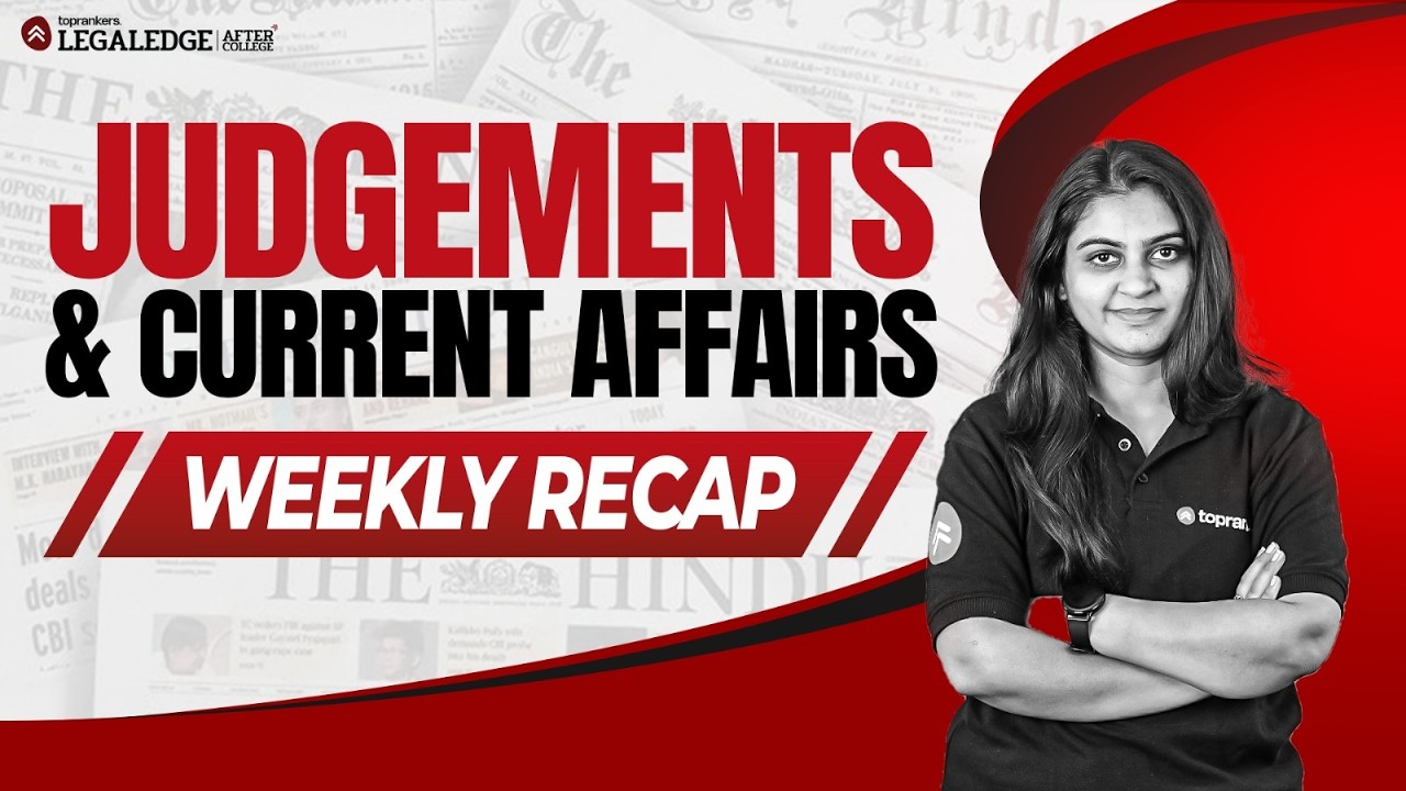 Supreme Court Judgments & Legal Current Affairs🔥 Landmark Weekly Judgements | Landmark SC Judgements