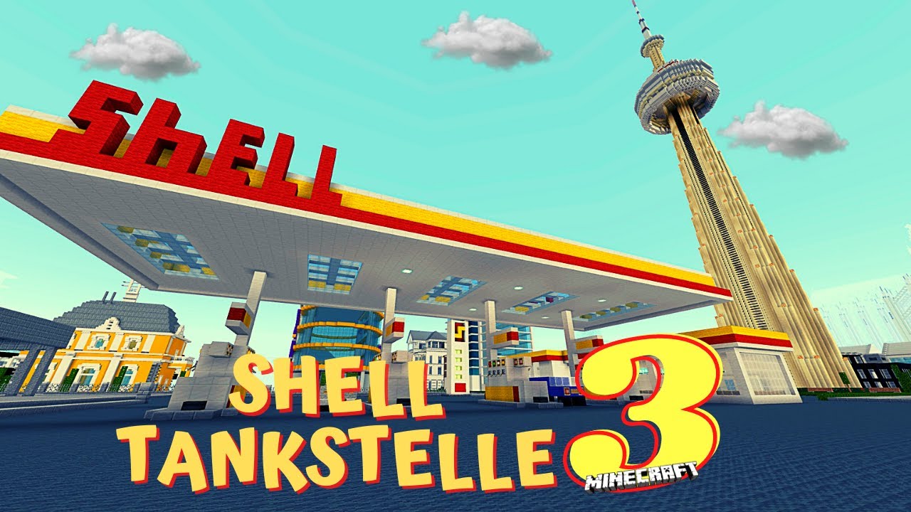 Minecraft Wir bauen eine Shell Tankstelle #003 ► Preis Säulen