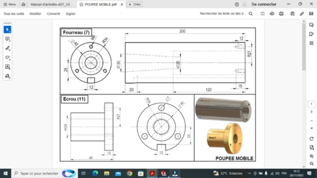 SolidWorks Tutorial for beginners Fourreau 7