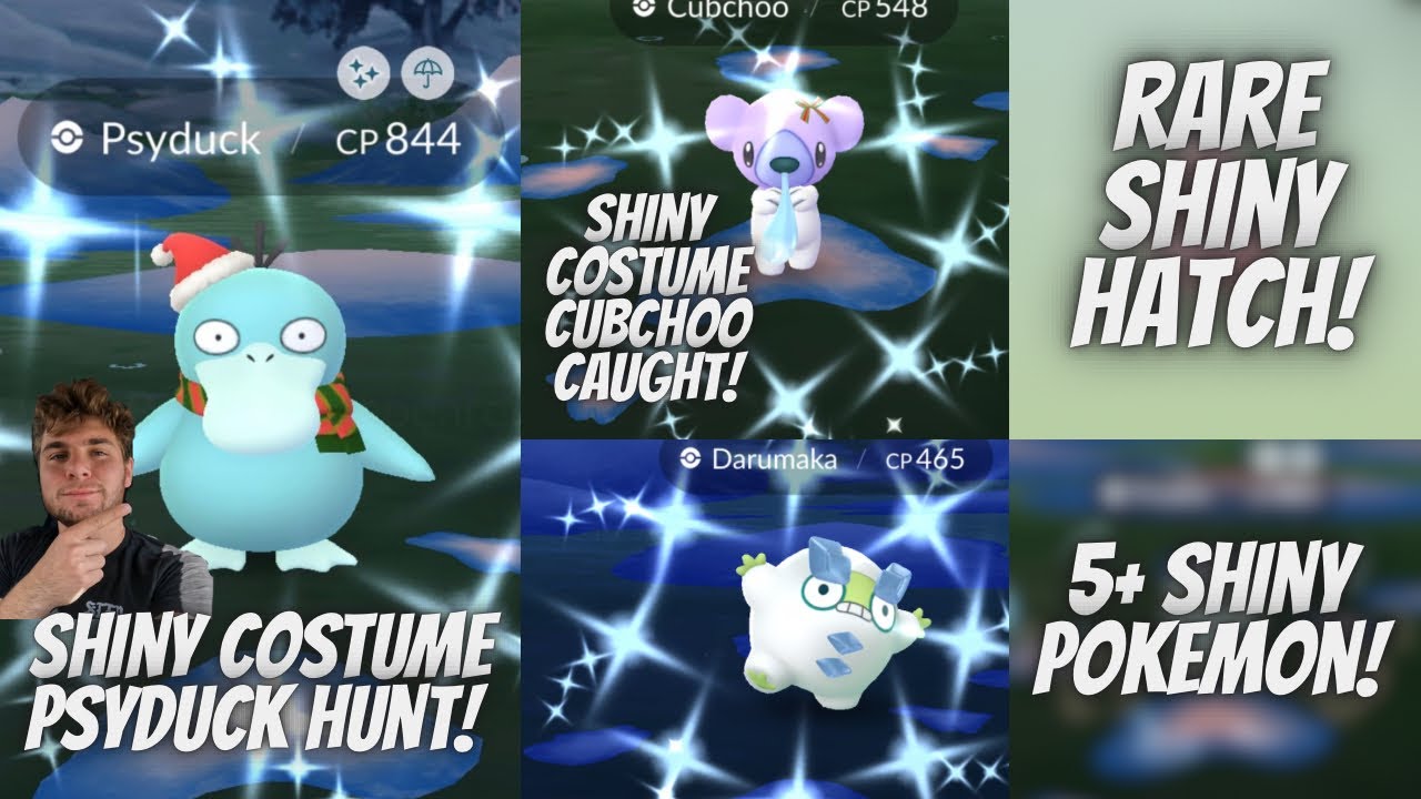 ✨Shiny Costume Psyduck Hunt! Shiny Costume Cubchoo CAUGHT, Rare Shiny Hatch and More In Pokemon Go!✨